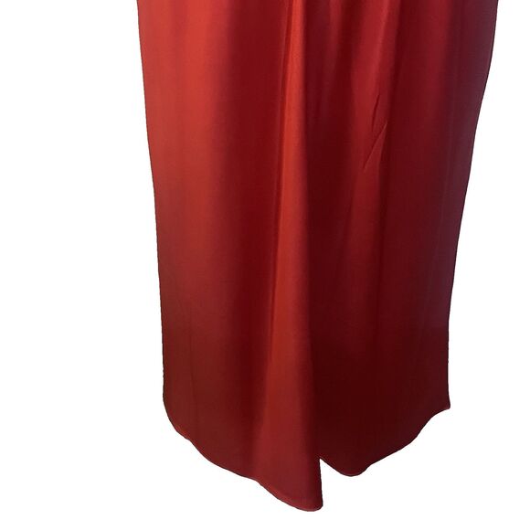Women's Maxi Slip‎ Dress XXL Red Liquid Satin Lace Fairy Hollywood Glam - Picture 7 of 7